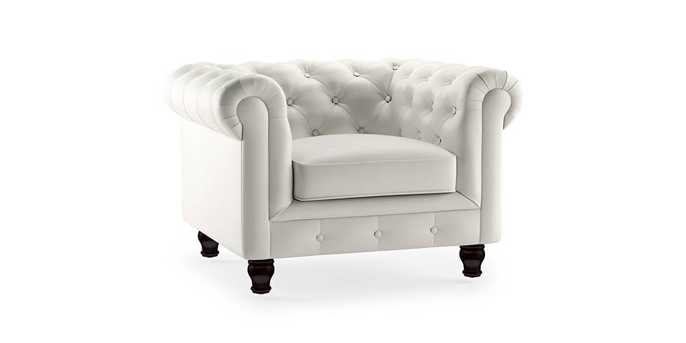 Winchester Half Leather Sofa (White Italian Leather)